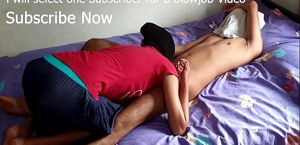  indian young couple homemade blowjob